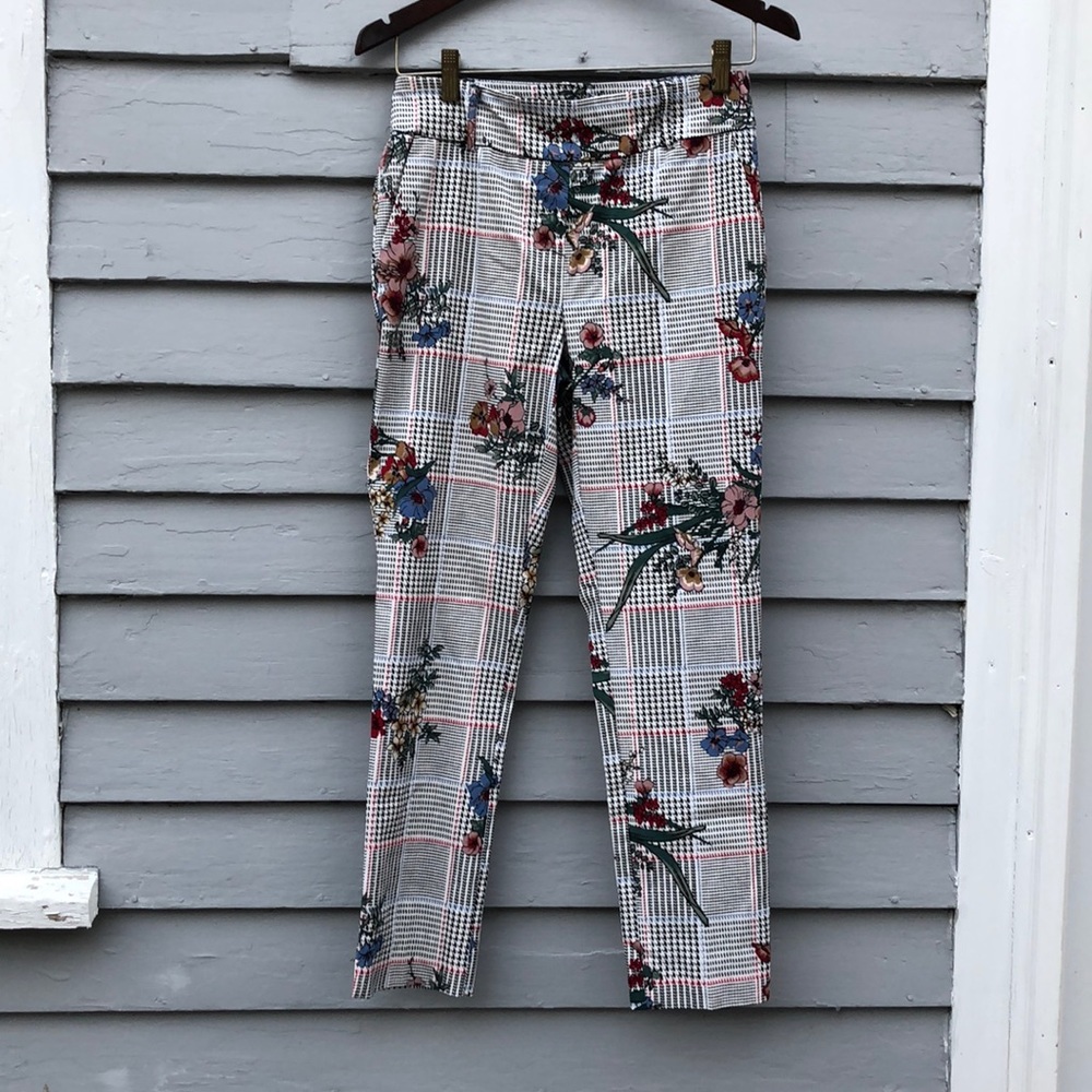 Jules & Leopold Houndstooth & Floral Pants Size S